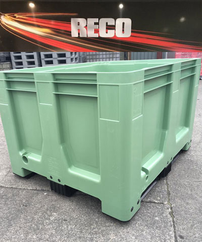 New Plastic Pallet Boxes Green – Rigid Solid Sided Plastic Pallet Box