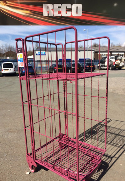 Red Colour Coded 3 Sided Rod Roll Cages shelf