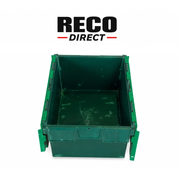 Used Attached-Lid Tote Boxes – 600×400×250mm – Colour Varies – Pack of 5 RD-TOTE-604025-5